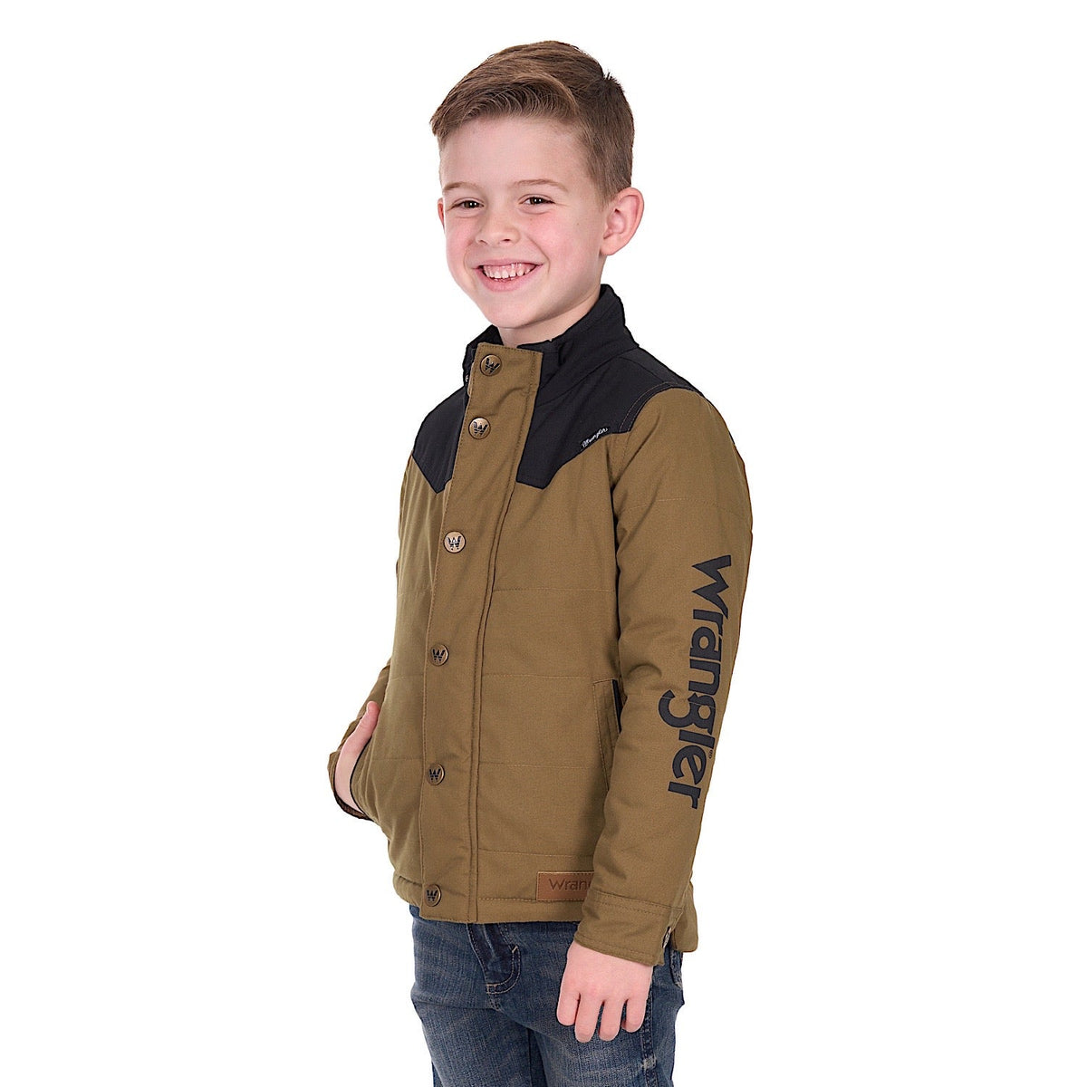 Wrangler Ruben Jacket - Dark Tan/Black