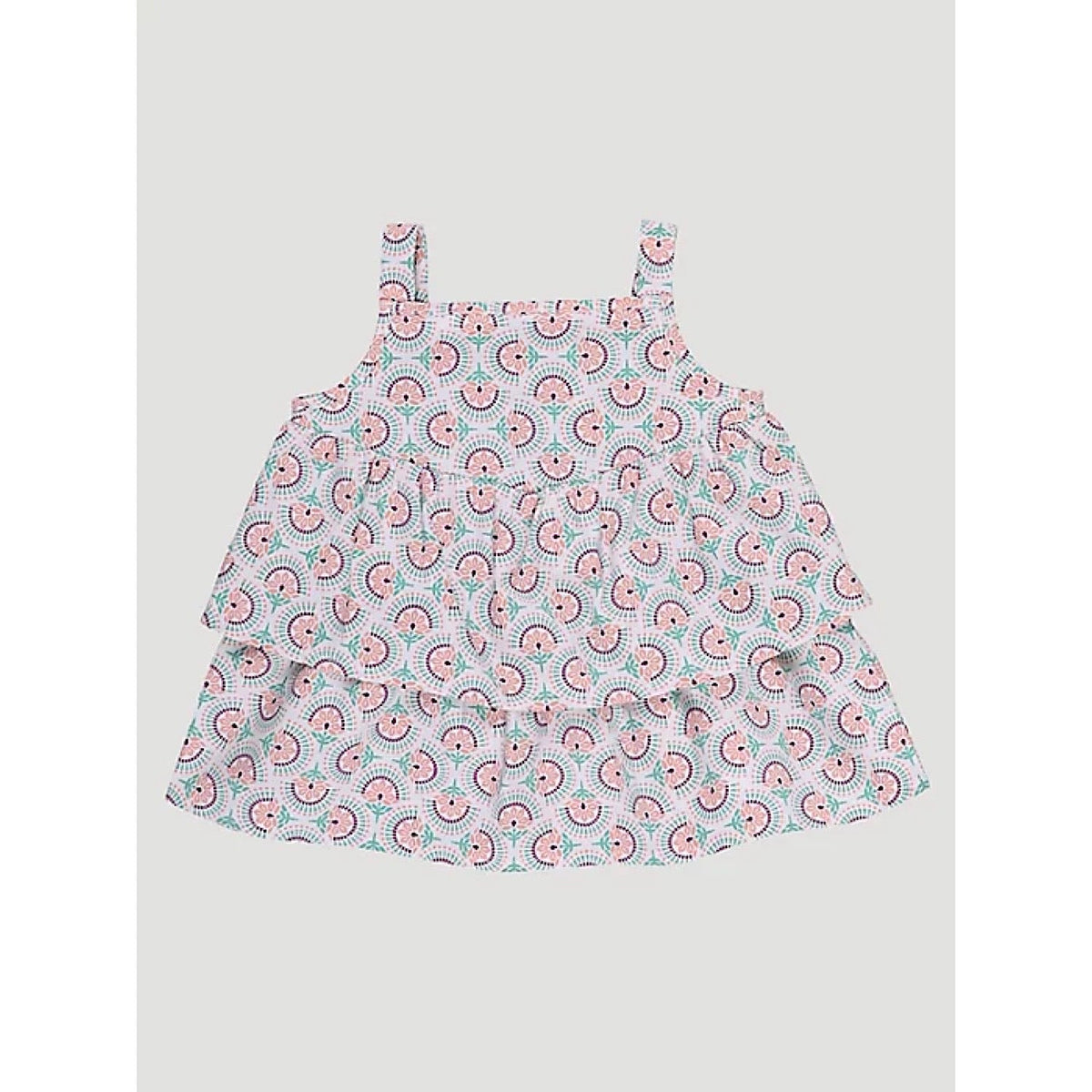 Wrangler Toddler Girls Printed Ruffle Tank in White