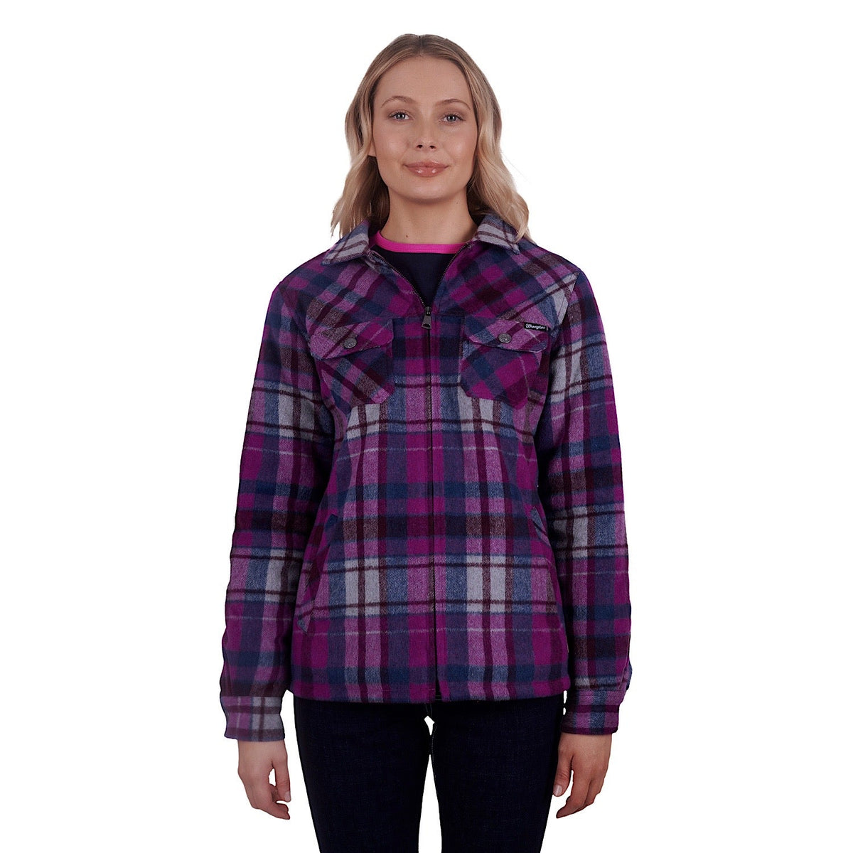 Wrangler Womans Nevada Shirt Jacket Pink