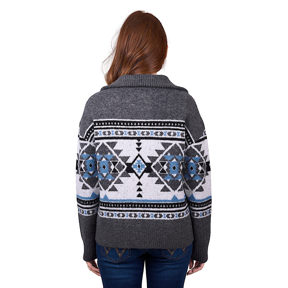 Wrangler Women’s Angie 1/4 Zip Knitted Pullover - Charcoal
