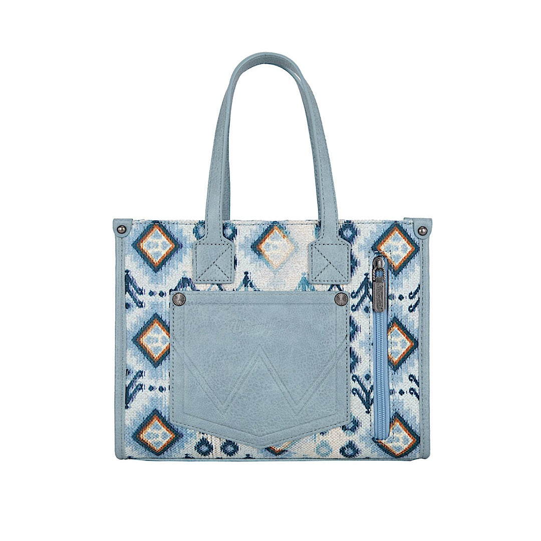 Wrangler Women’s Aztec Crossbody Tote Bag - Light Blue