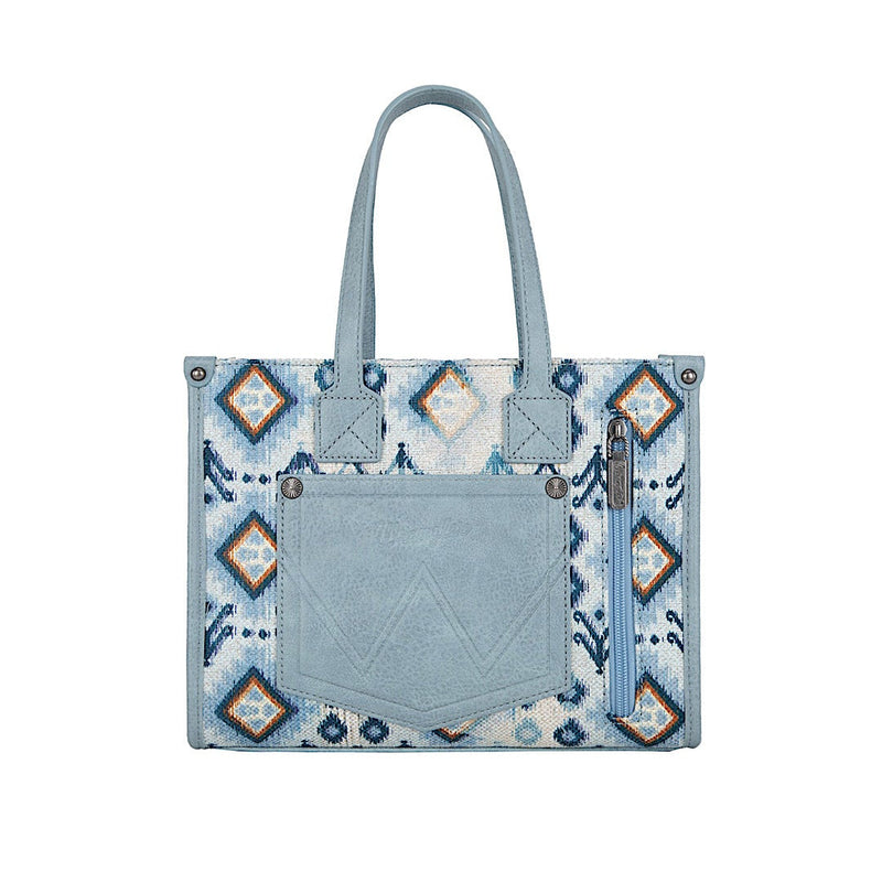 Wrangler Women’s Aztec Crossbody Tote Bag - Light Blue