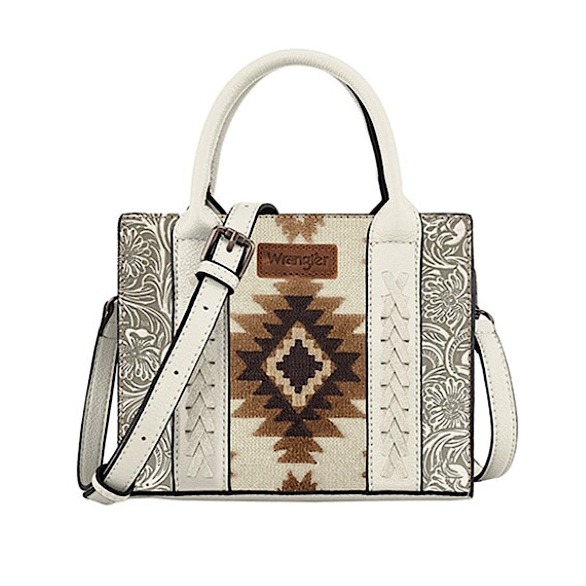 Wrangler Women’s Aztec Tooled Crossbody Bag - Beige