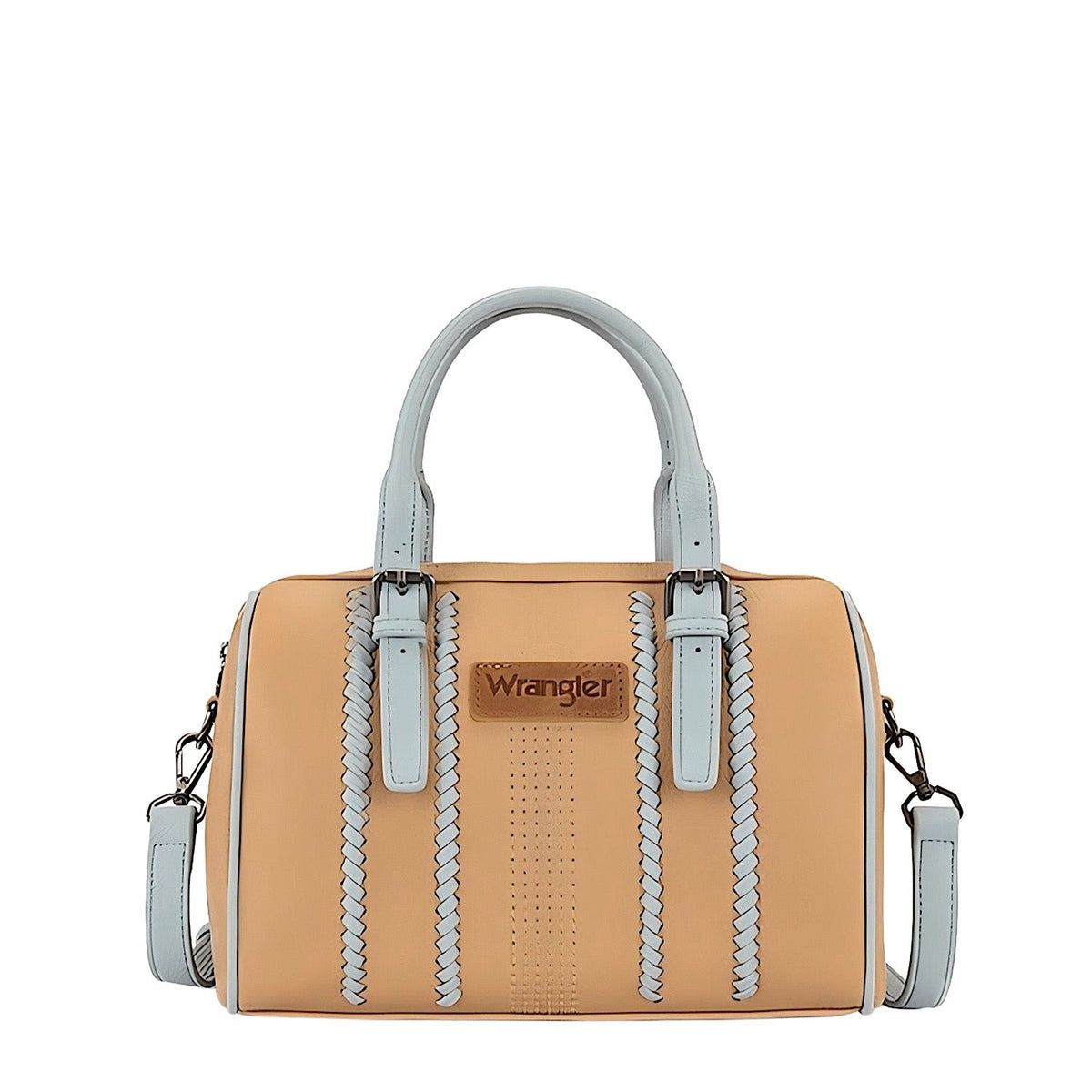 Wrangler Women’s Boston Stitch Barrel Bag - Camel/Blue
