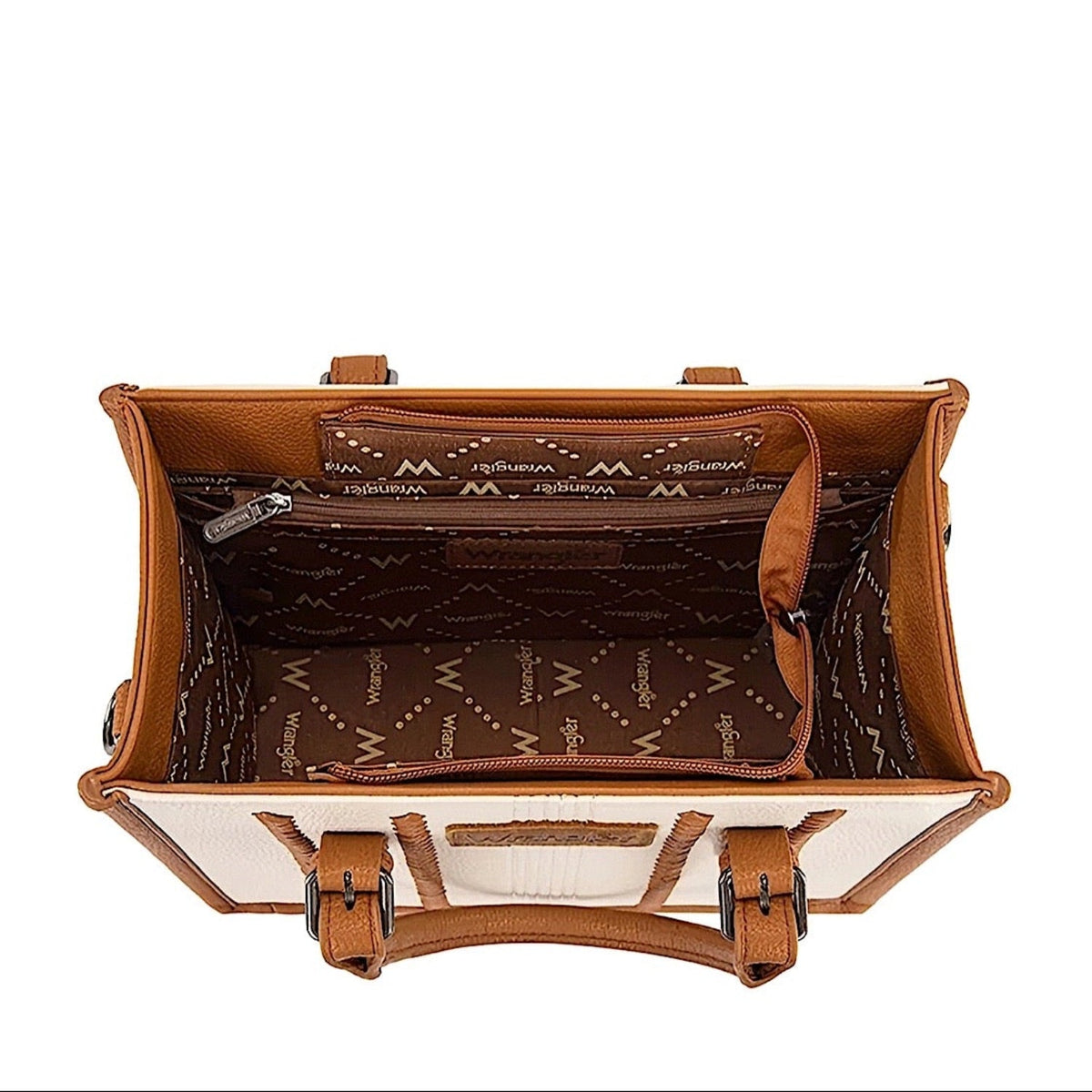 Wrangler Women’s Boston Stitch Crossbody Bag - Camel/Blue
