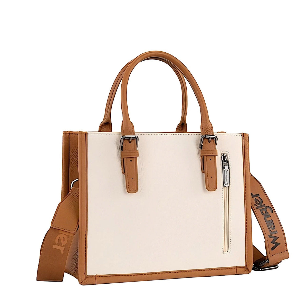 Wrangler Women’s Boston Stitch Crossbody Bag - Camel/Blue