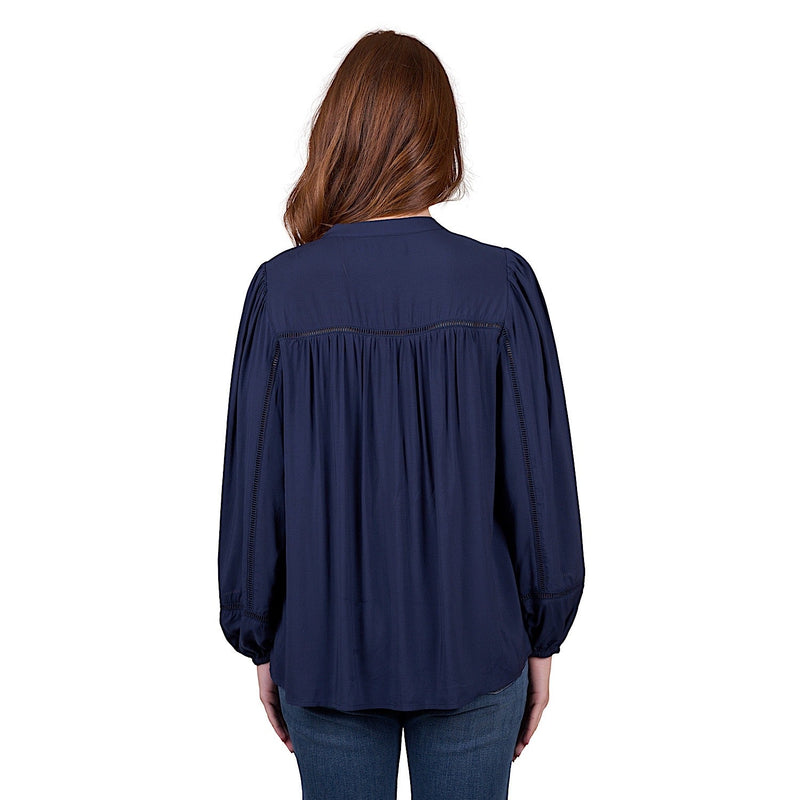 Wrangler Women’s Bridie Long Sleeve Blouse - Navy