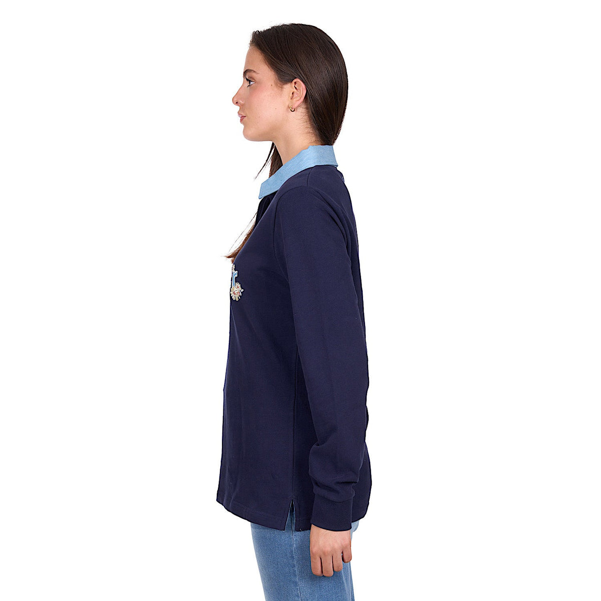 Wrangler Women’s Brooke Rugby - Navy/Light Blue
