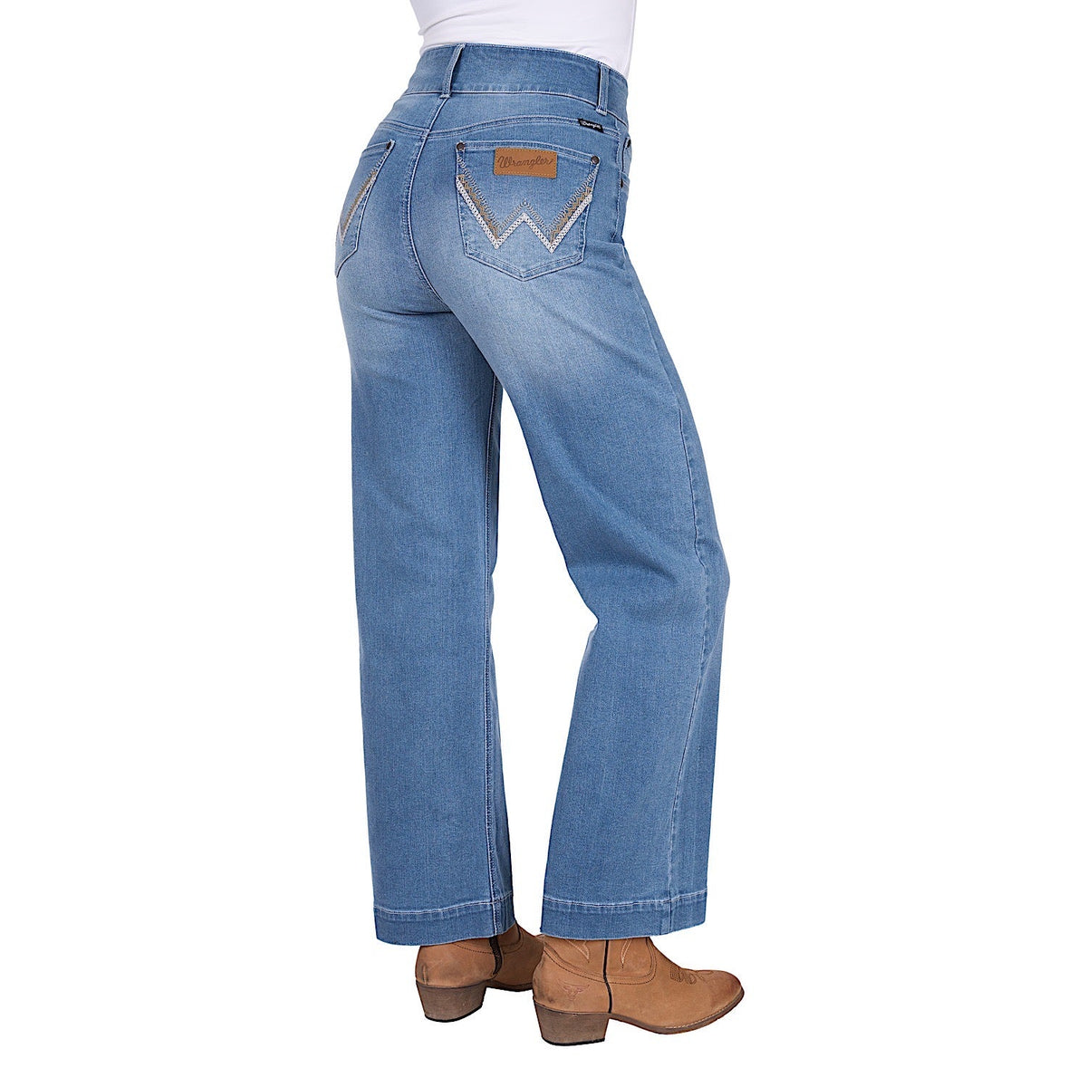 Wrangler Women’s Chloe High Rise Wide Leg Jean - Morning Sky