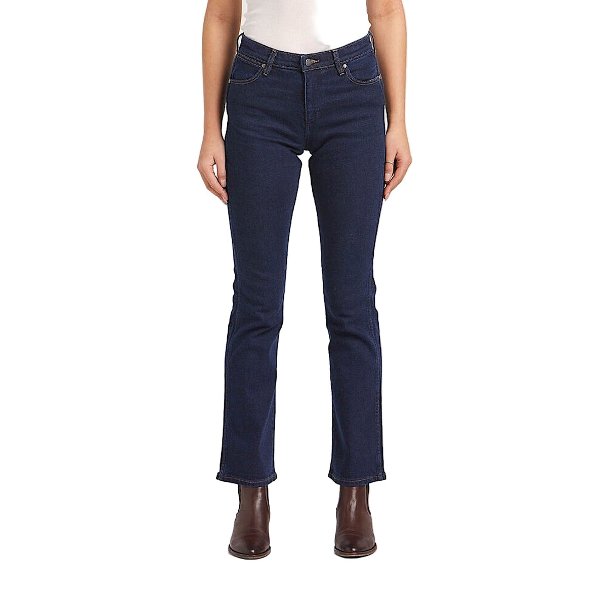 Wrangler Womens Classic Mid Waist Bootcut Jean - Original Rinse Indigo