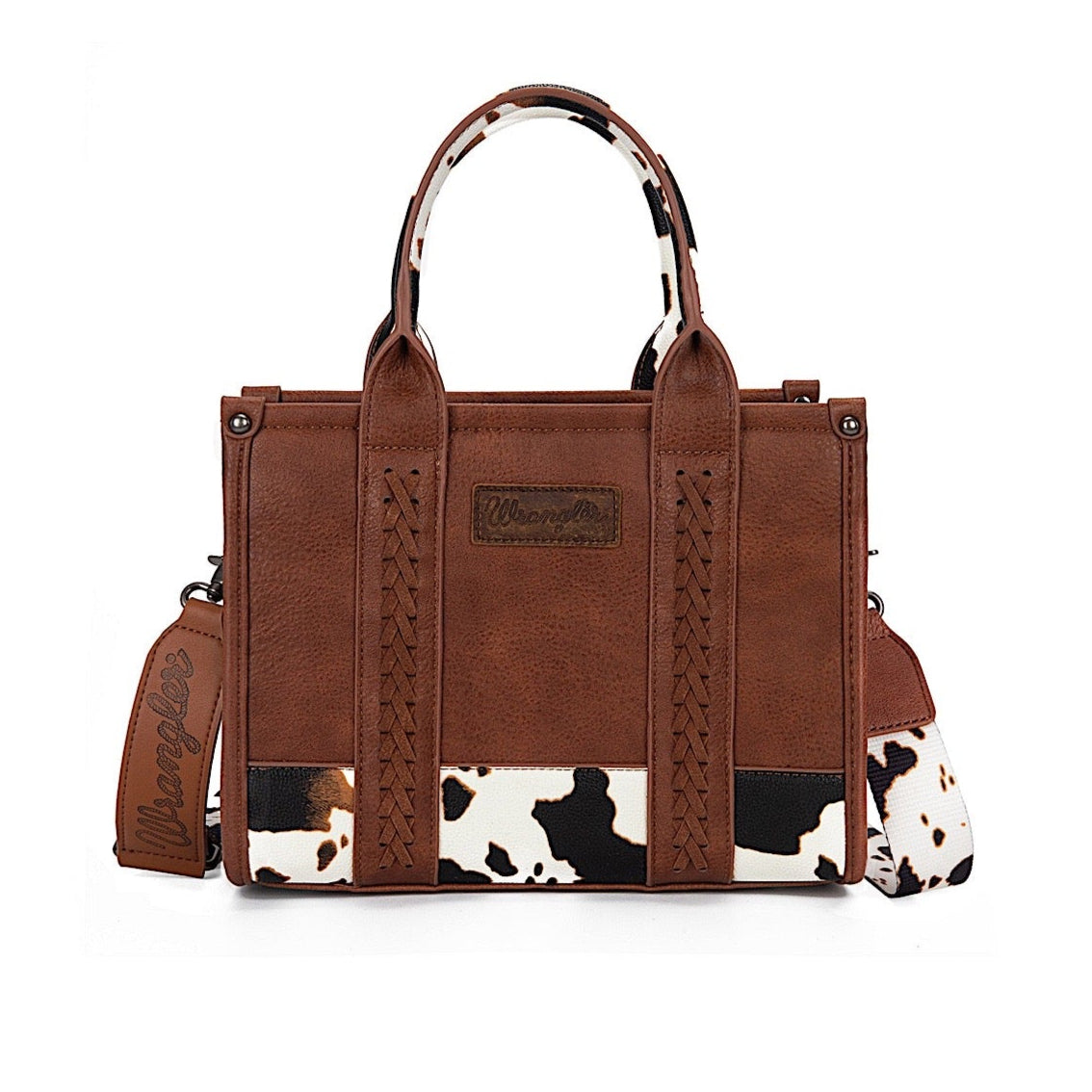 Wrangler Women’s Cow Print Crossbody Bag - Dark Tan