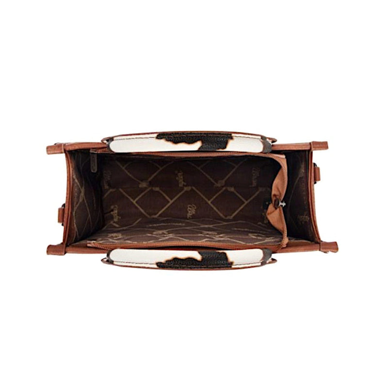 Wrangler Women’s Cow Print Crossbody Bag - Dark Tan