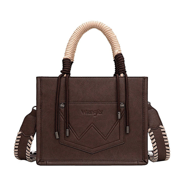 Wrangler Women’s Cow Print Tassel Crossbody Bag - Chocolate