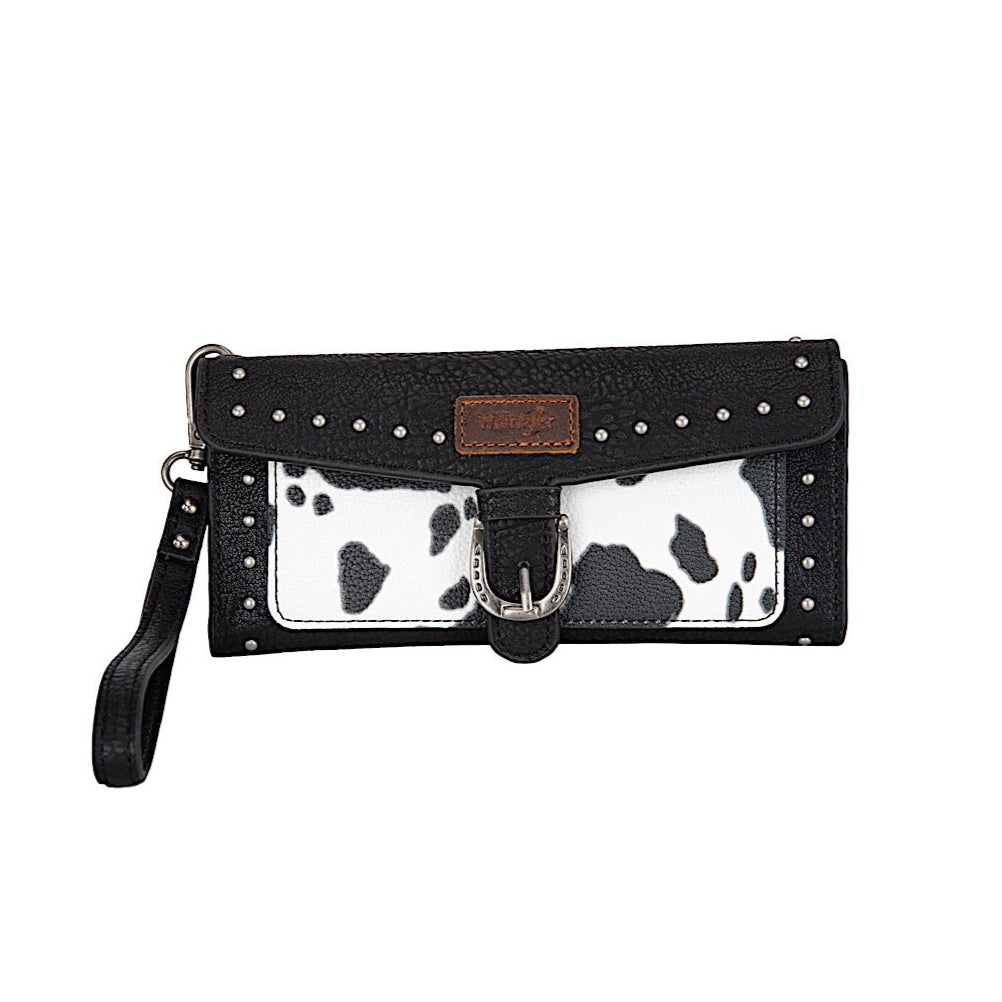 Wrangler Women’s Cow Print Wallet - Black