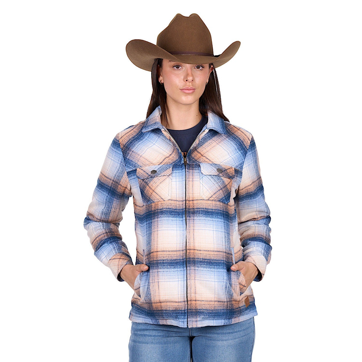 Wrangler Women’s Darla Shirt Jacket - Blue/Clay