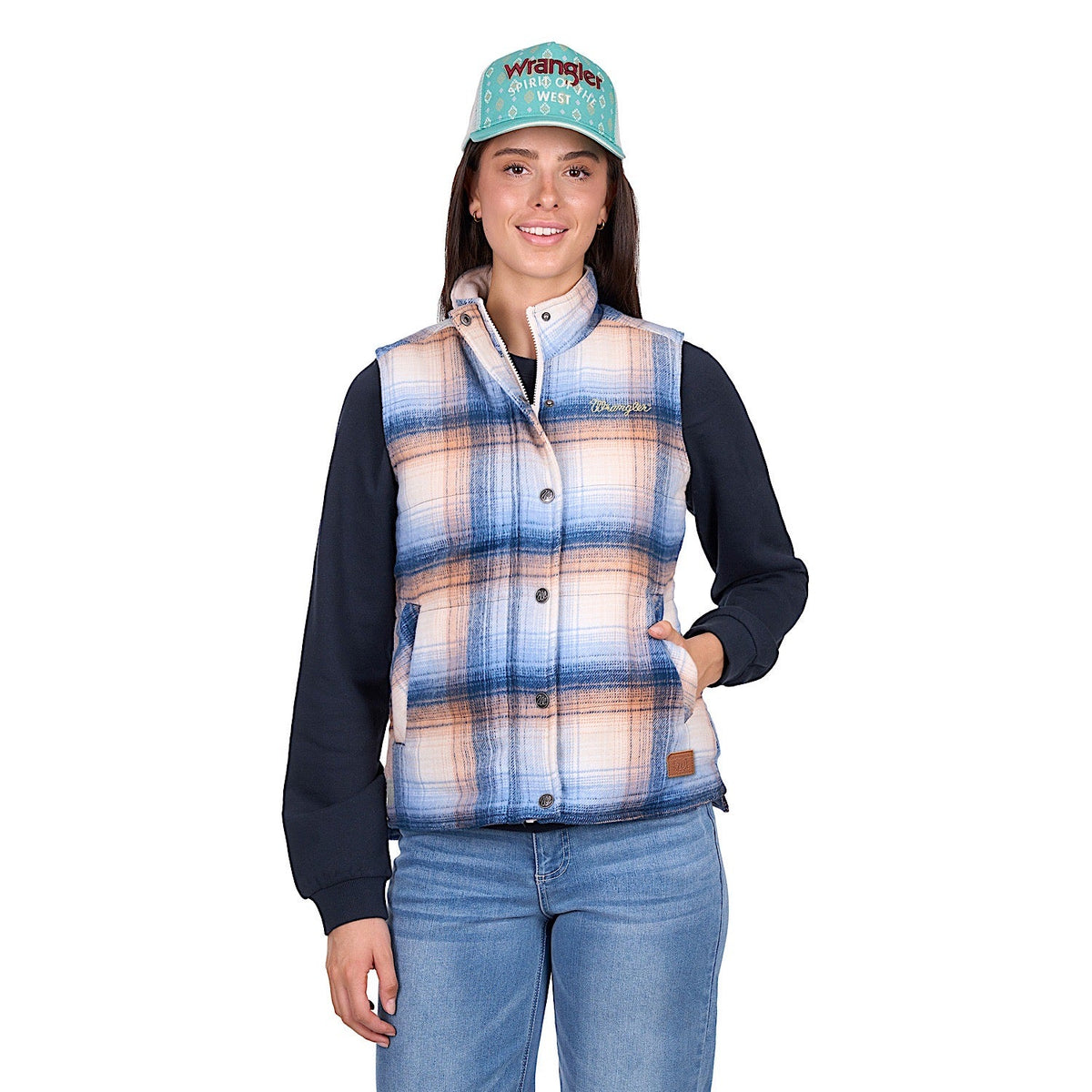 Wrangler Women’s Darla Vest - Blue/Clay