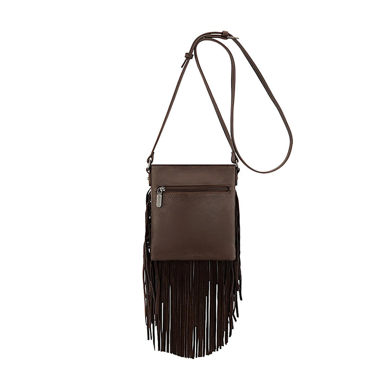 Wrangler Women’s Denim Pocket Fringe Bag - White