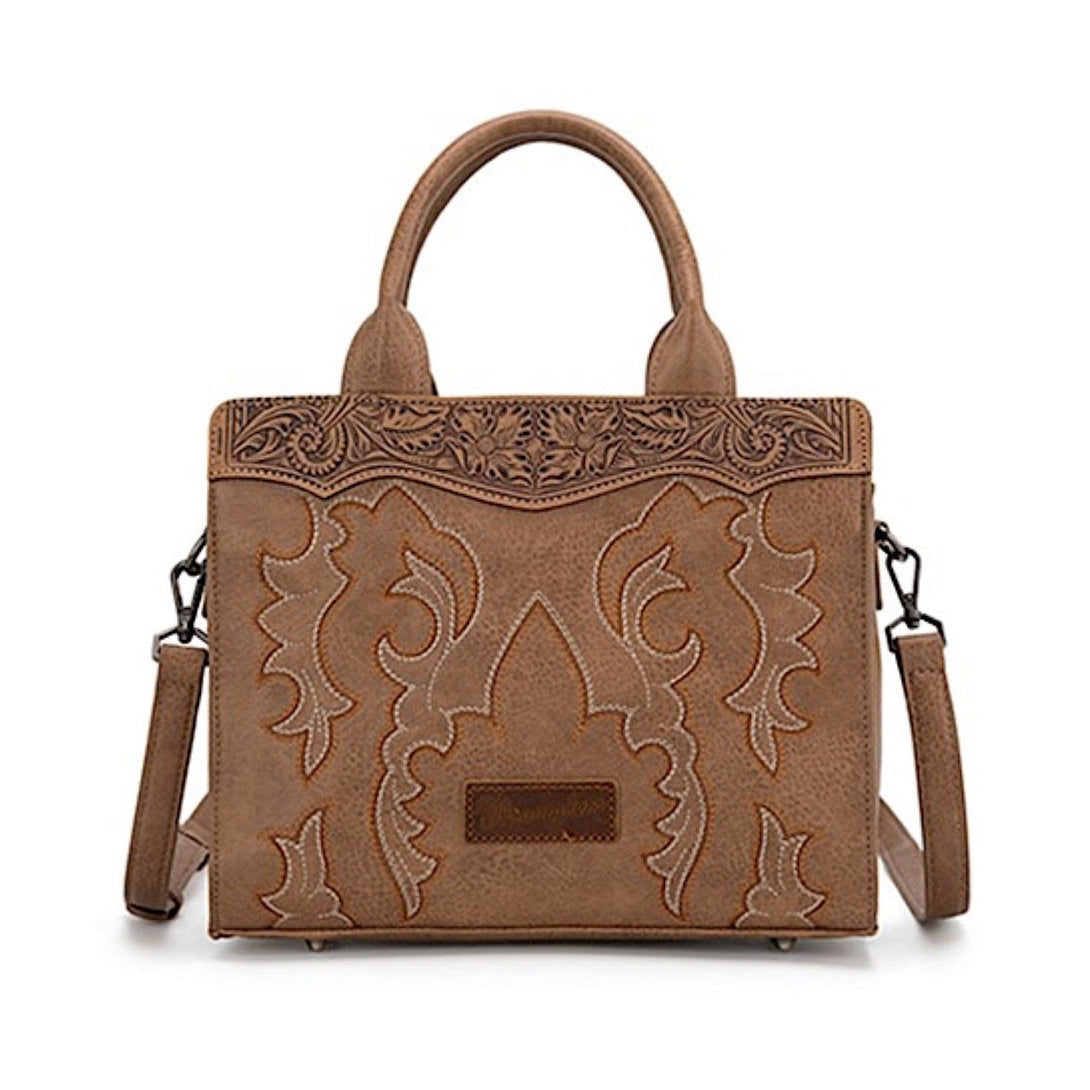 Wrangler Women’s Embroidered Crossbody Bag - Camel