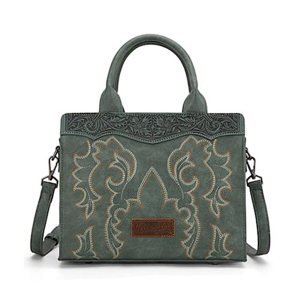Wrangler Women’s Embroidered Crossbody Bag - Sage