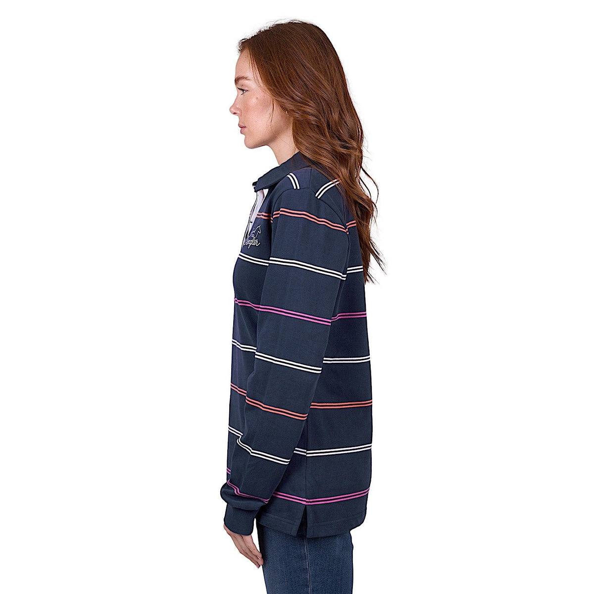 Wrangler Women’s Faith Stripe Rugby - Navy/Multi