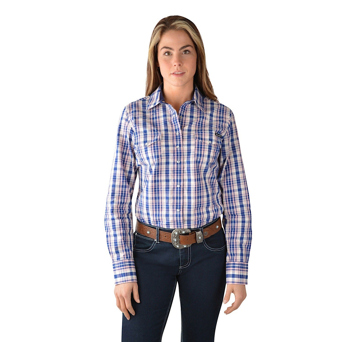 Wrangler Womens Isabelle Check L/S Western Shirt Multi