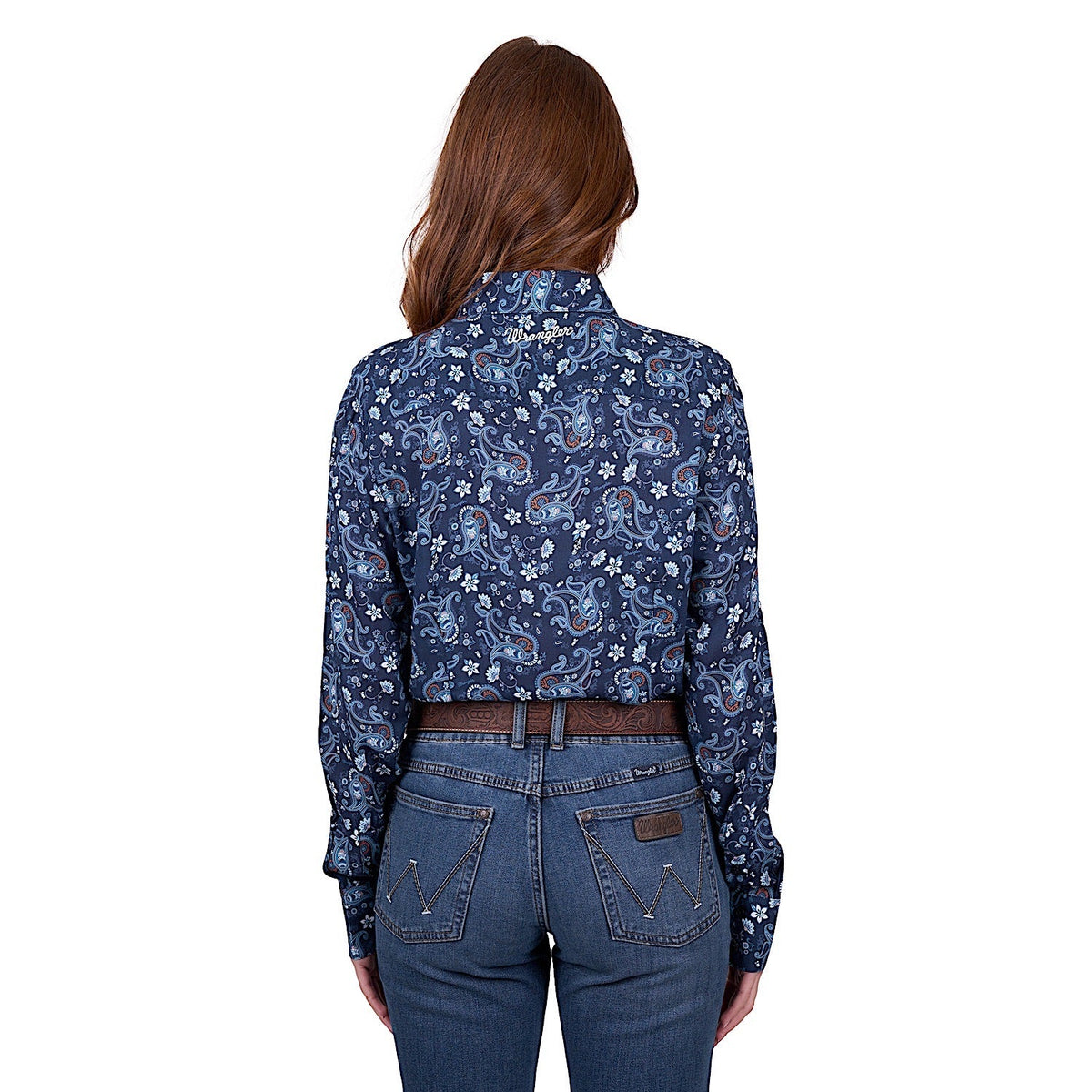 Wrangler Women’s Jolene Print Long Sleeve Shirt - Navy
