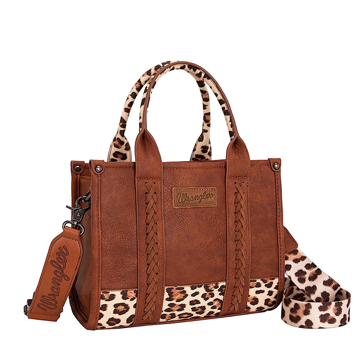 Wrangler Women’s Leopard Print Crossbody Bag - Tan