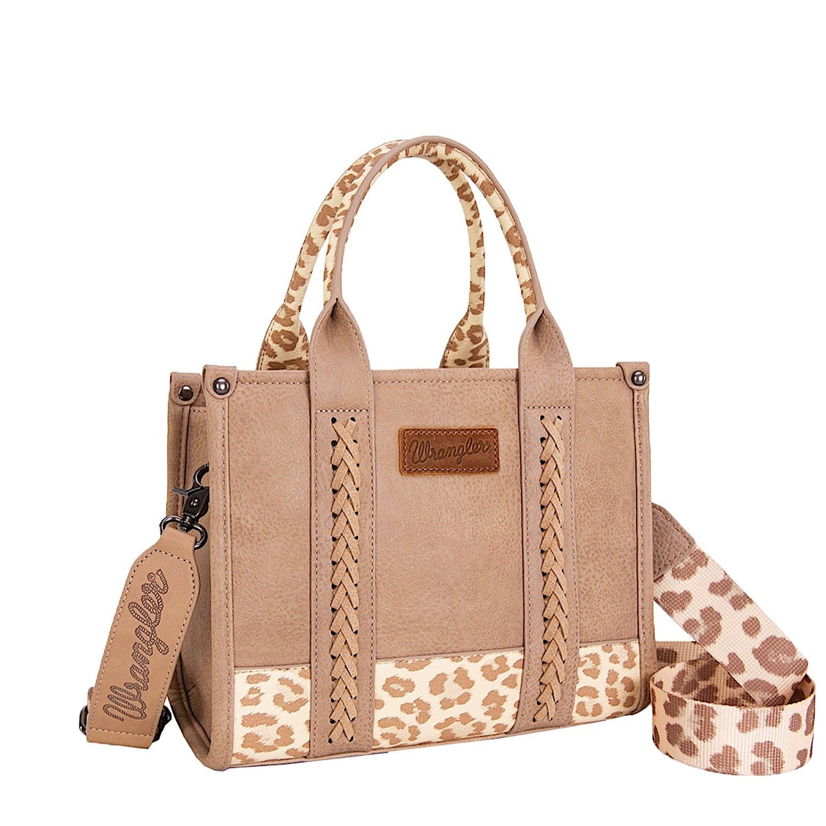 Wrangler Women’s Leopard Print Crossbody Bag - Taupe