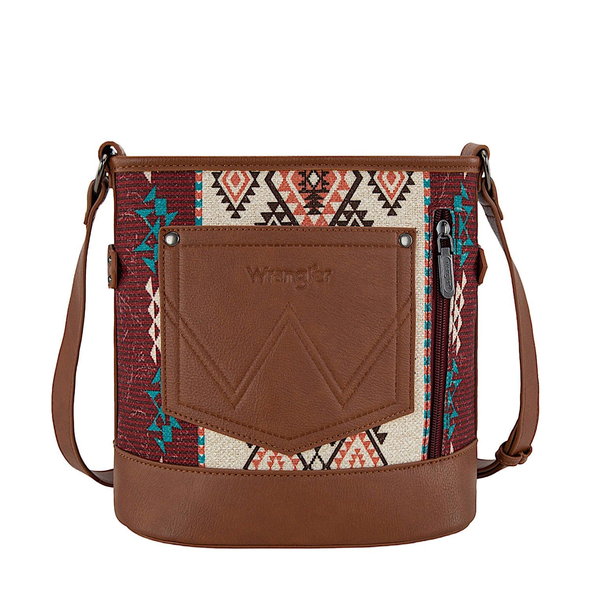 Wrangler Women’s Lia Aztec Crossbody Bag - Brown