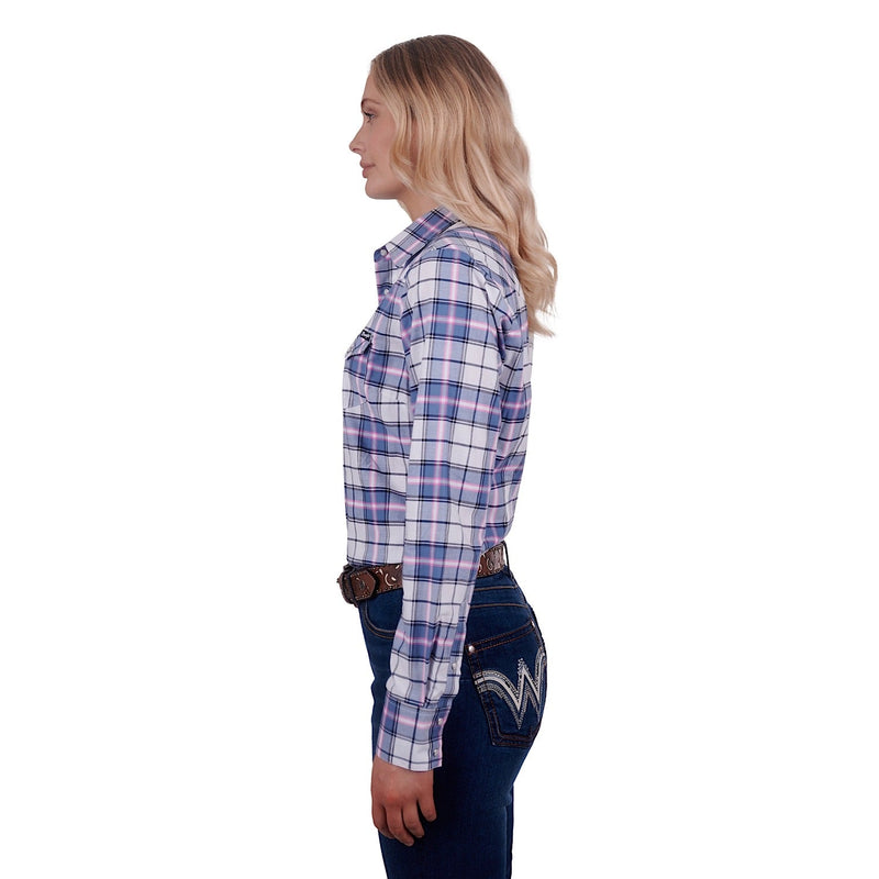 Wrangler Women’s Lucy Check Western Shirt Blue/Pink