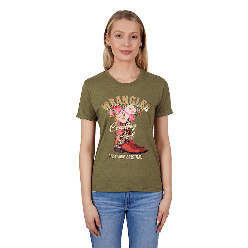 Wrangler Women’s Macy Tee Khaki Marle