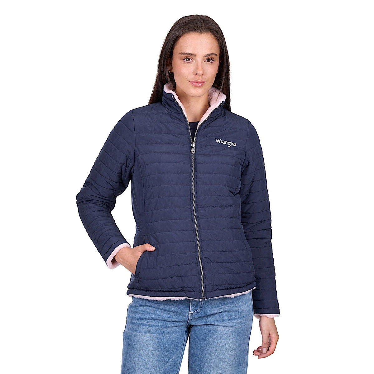 Wrangler Women’s Marta Reversible Jacket - Navy/Pink