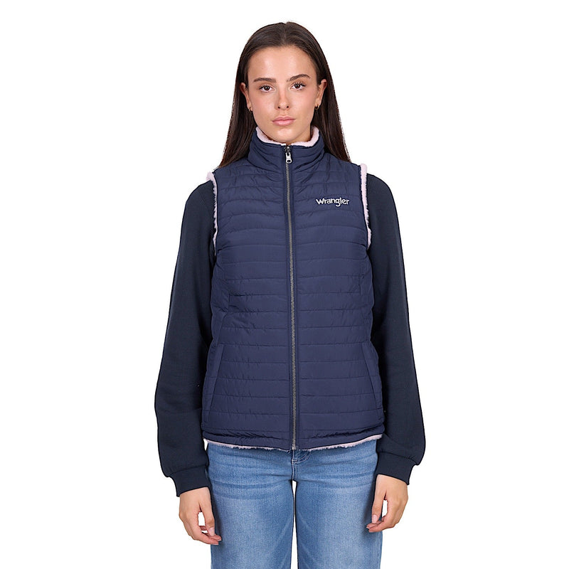 Wrangler Women’s Marta Reversible Vest - Navy/Pink