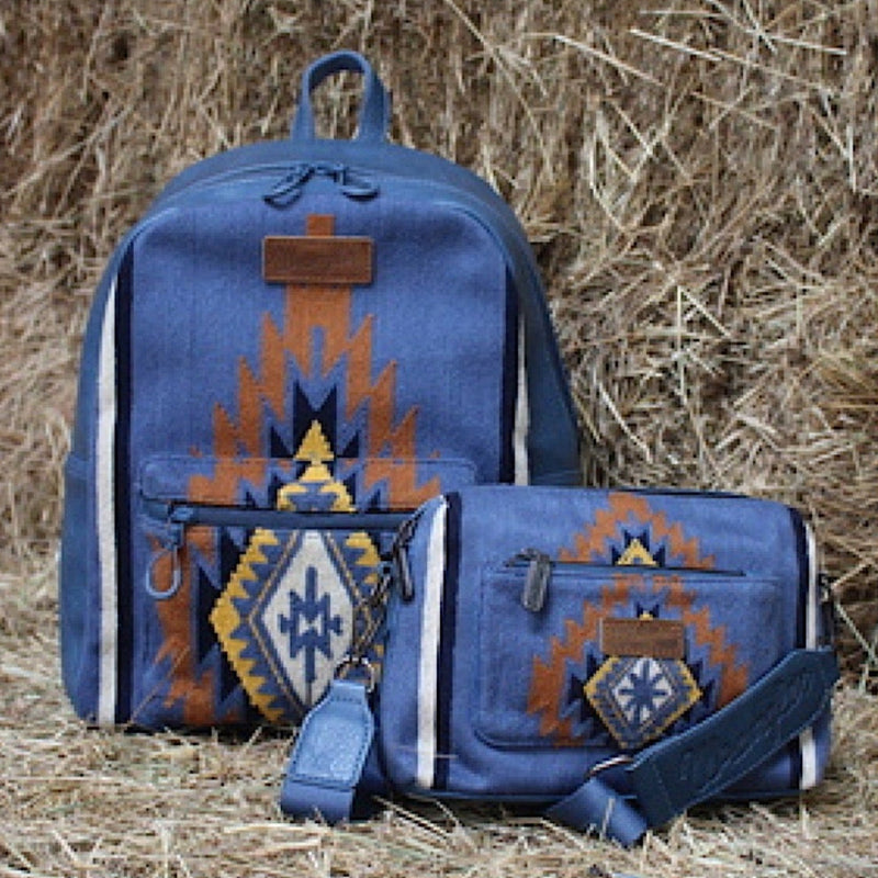 Wrangler Women’s Maya Aztec Crossbody Bag - Blue