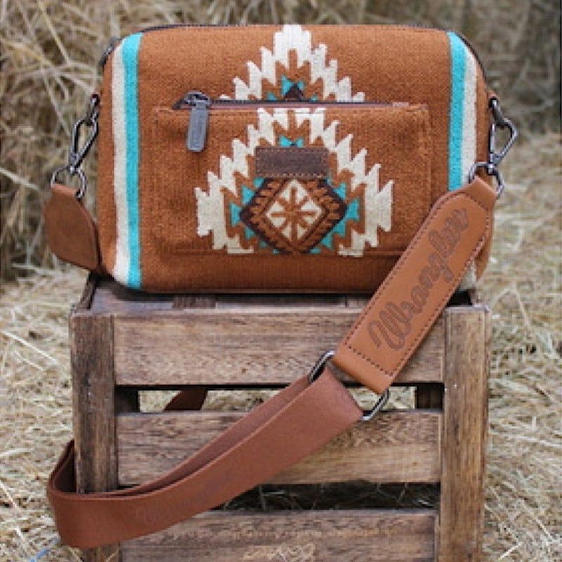 Wrangler Women’s Maya Aztec Crossbody Bag - Tan