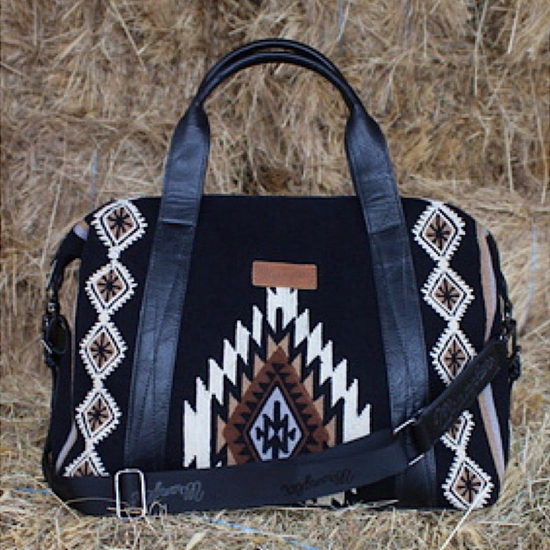 Wrangler Women’s Maya Aztec Duffle Bag - Black