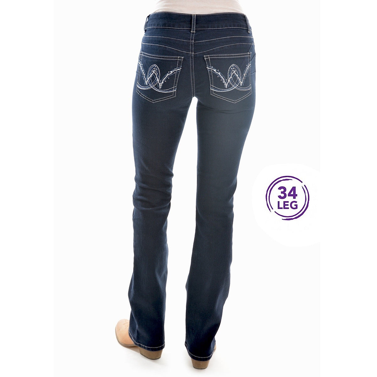 Wrangler Women’s Mid Rise Jean 34 Leg Jackson Jewels