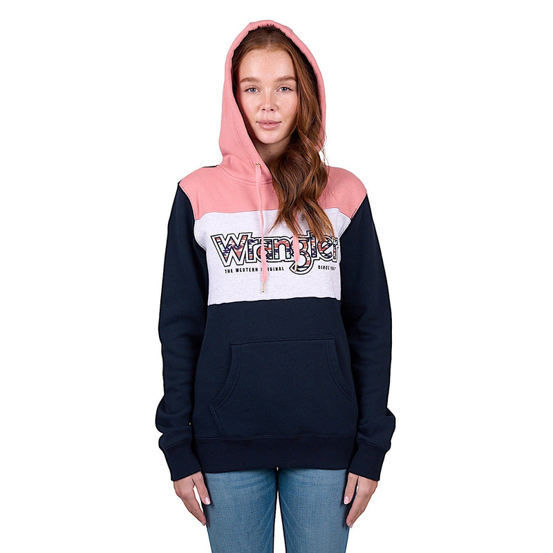 Wrangler Women’s Mindy Pullover Hoodie - Navy/Pink