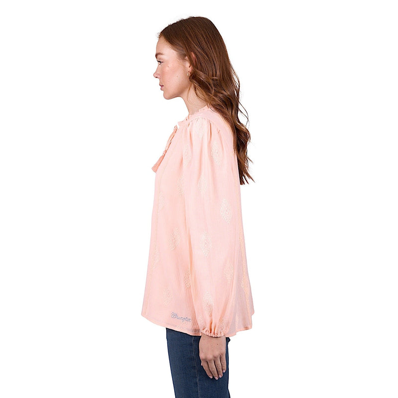 Wrangler Women’s Neave Long Sleeve Blouse - Blush