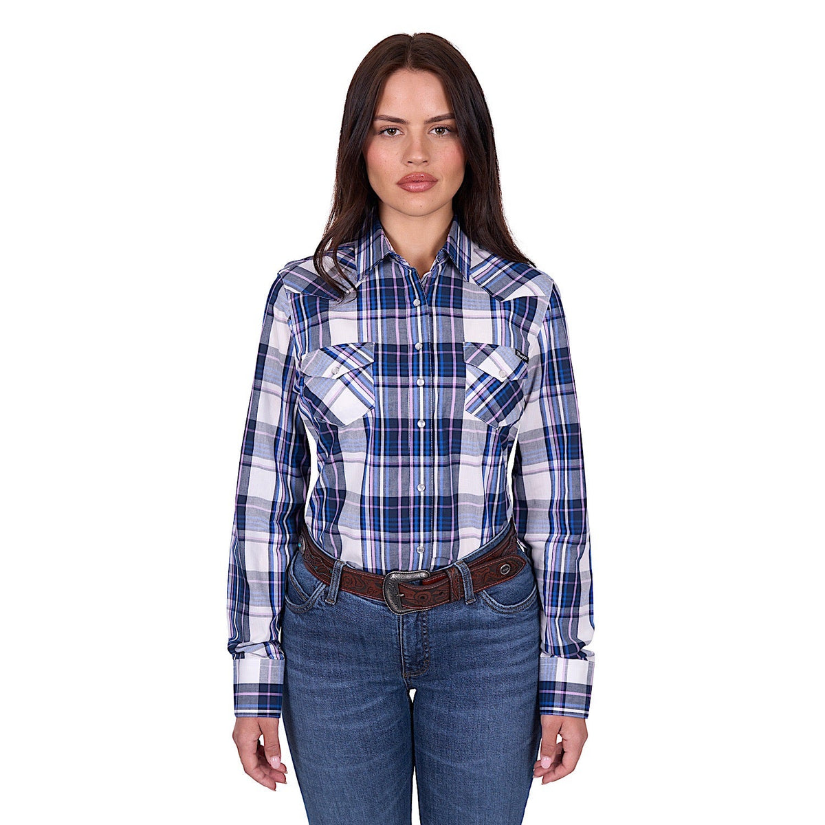Wrangler Women’s Peyton Check Shirt - Navy