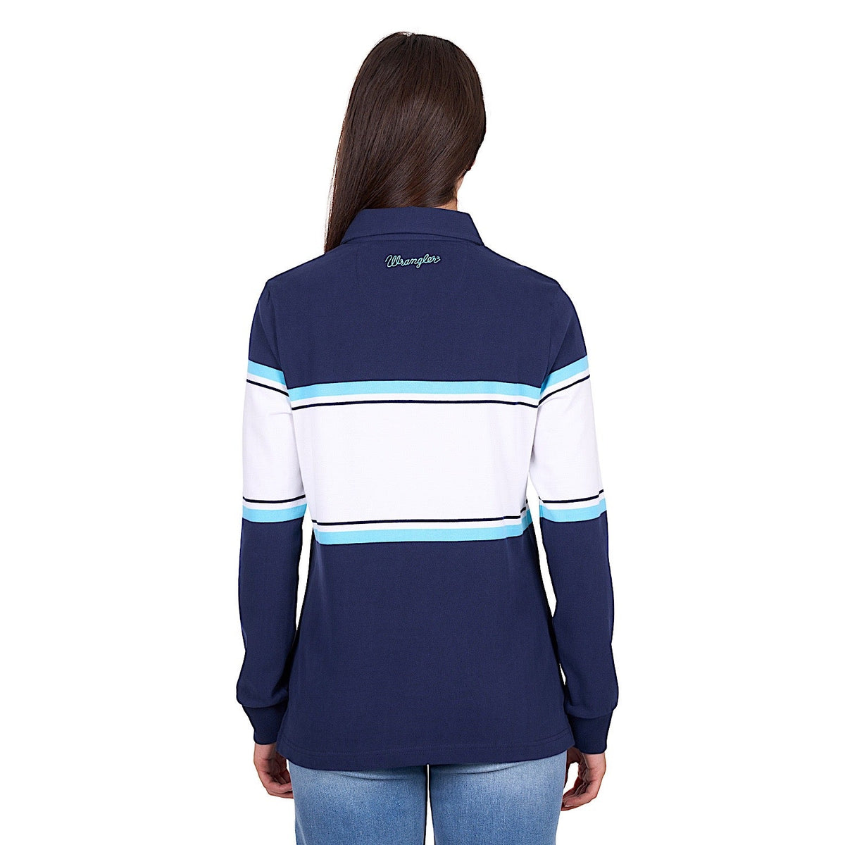 Wrangler Women’s Piper Rugby - Navy/Light Blue