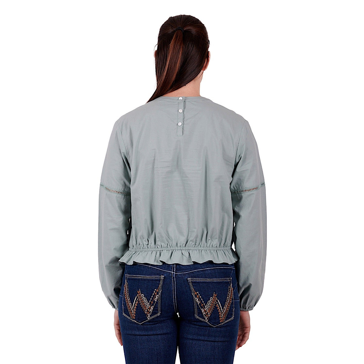 Wrangler Women’s Ryleigh Blouse Lily Pad