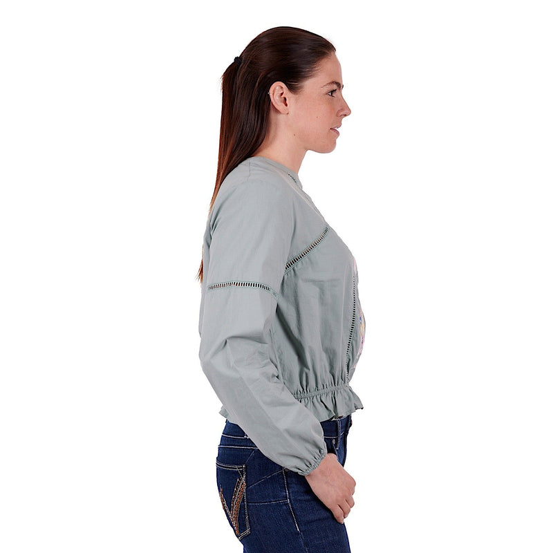 Wrangler Women’s Ryleigh Blouse Lily Pad