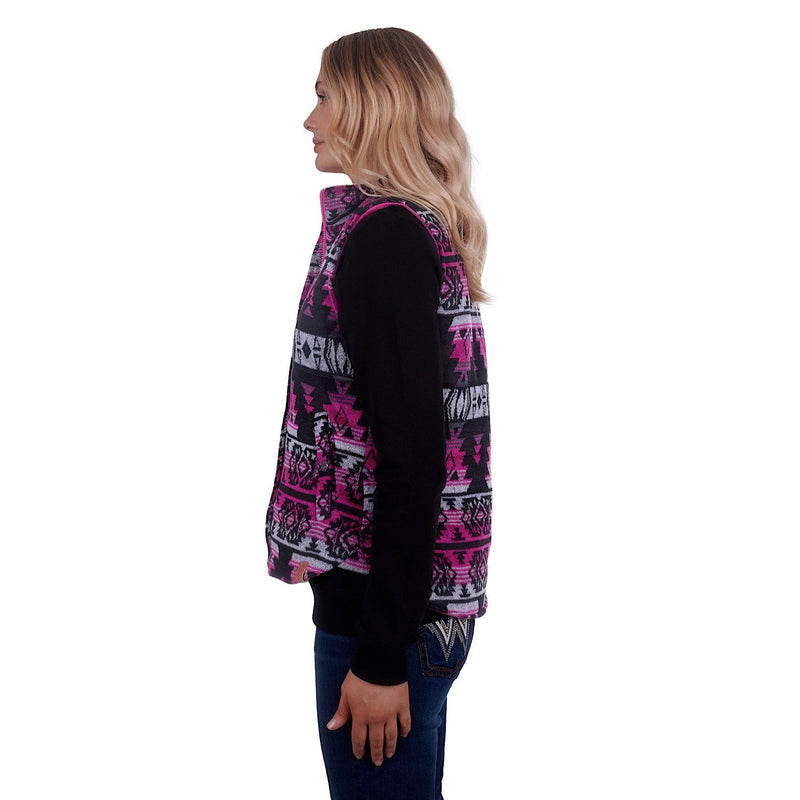 Wrangler Women’s Santana Vest Pink/Grey
