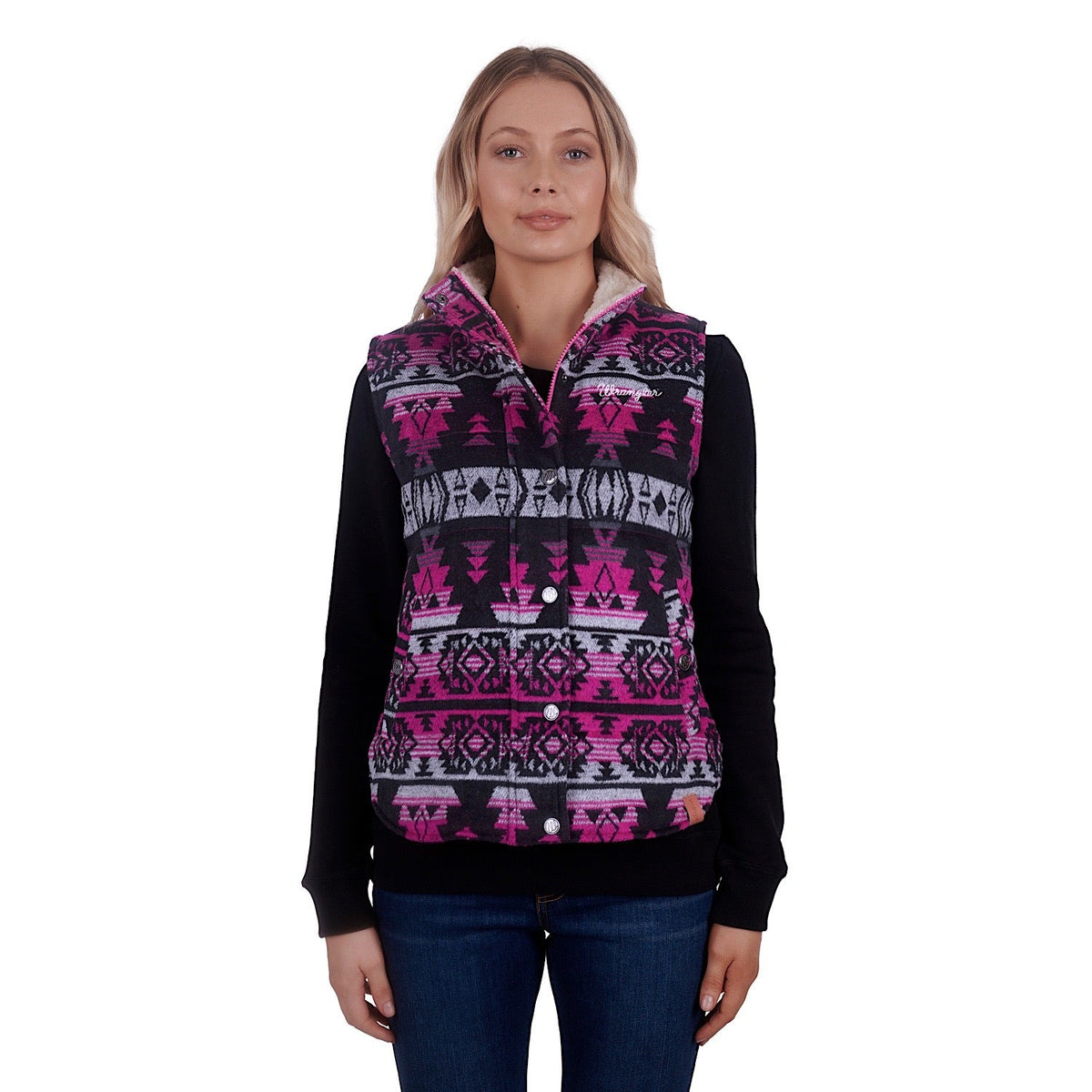 Wrangler Women’s Santana Vest Pink/Grey