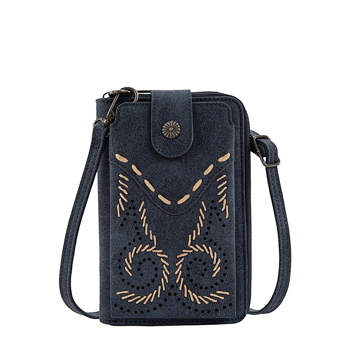 Wrangler Women’s Swirl Phone Wallet Bag - Navy