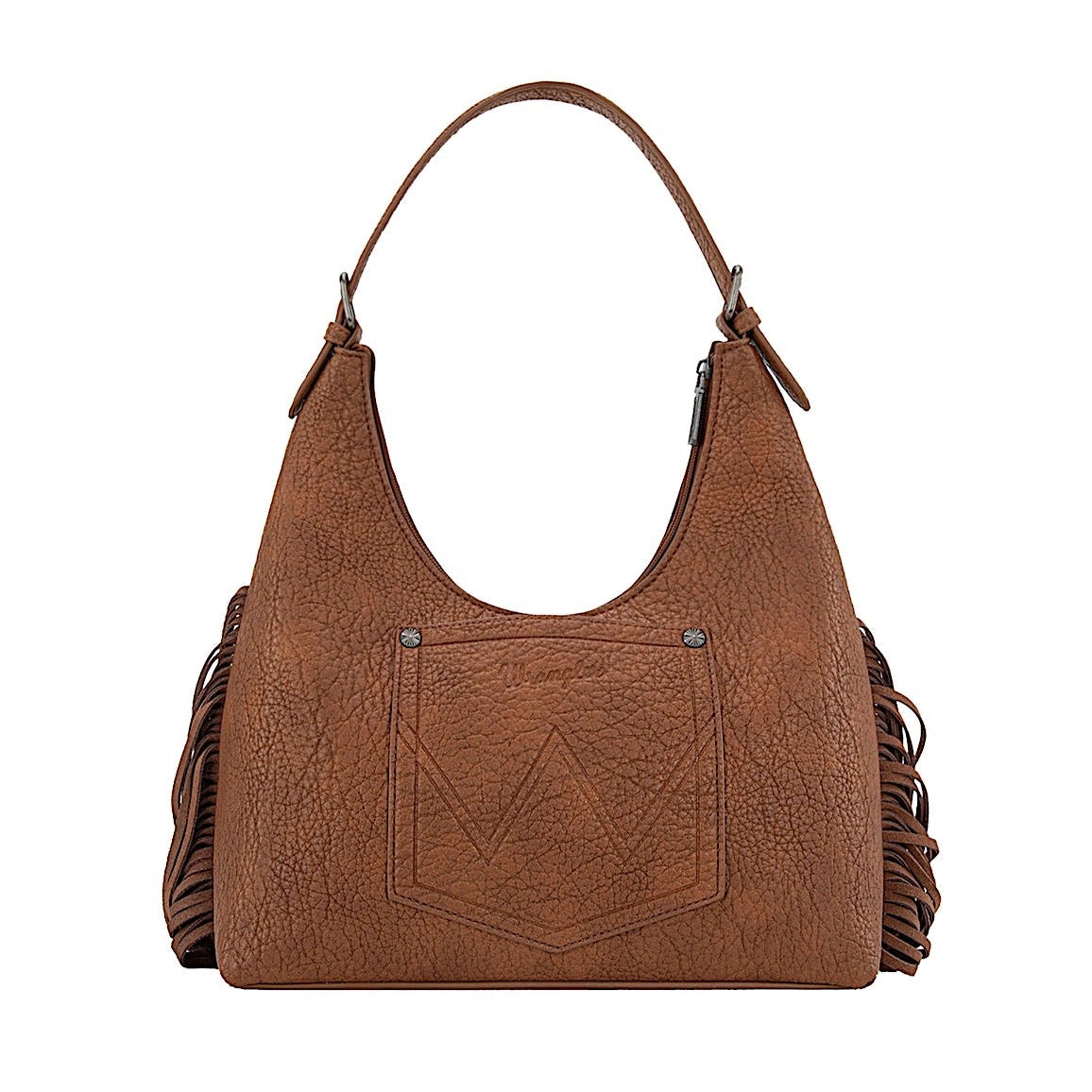 Wrangler Women’s Tooled Fringe Shoulder Bag - Tan