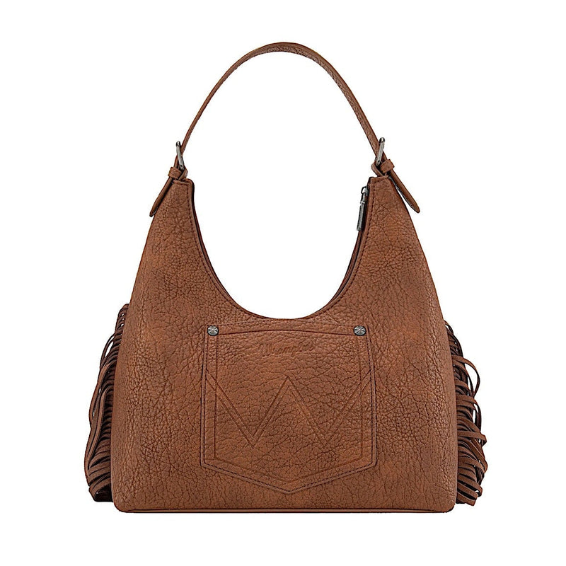Wrangler Women’s Tooled Fringe Shoulder Bag - Tan