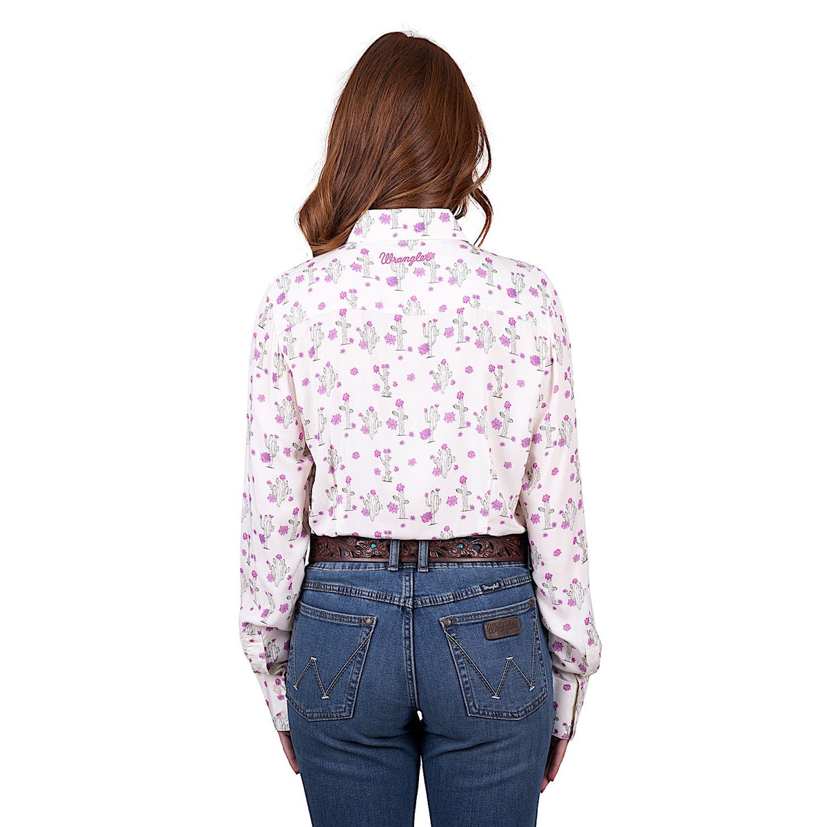 Wrangler Women’s Valerie Print Long Sleeve Shirt - Ivory
