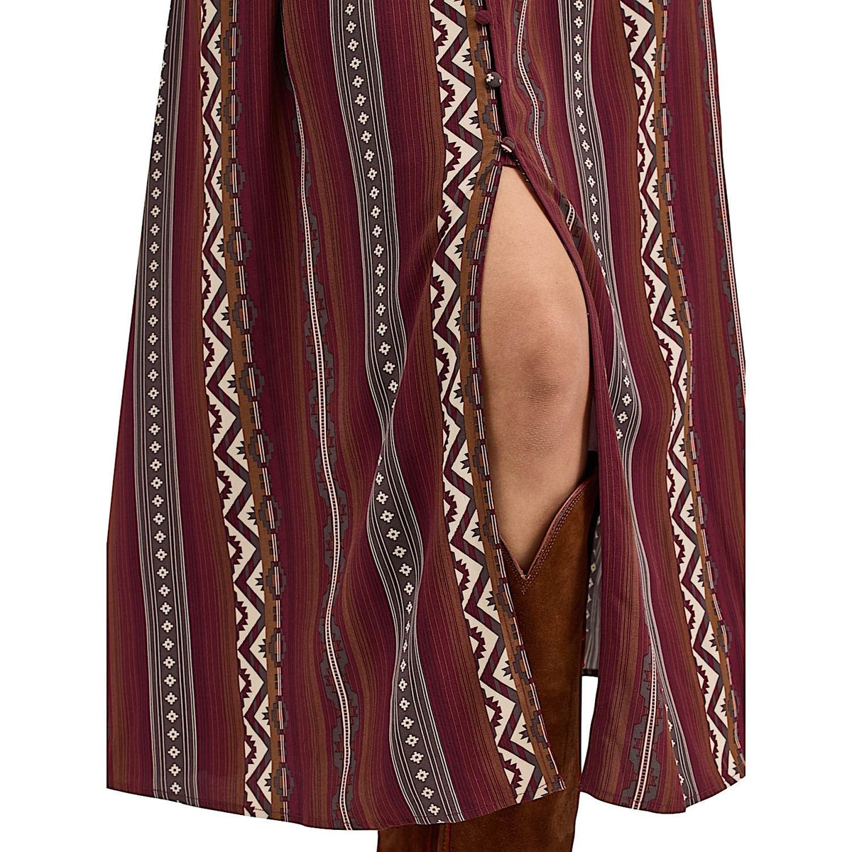 Wrangler Women’s Vintage Maxi Long Sleeve Dress - Port
